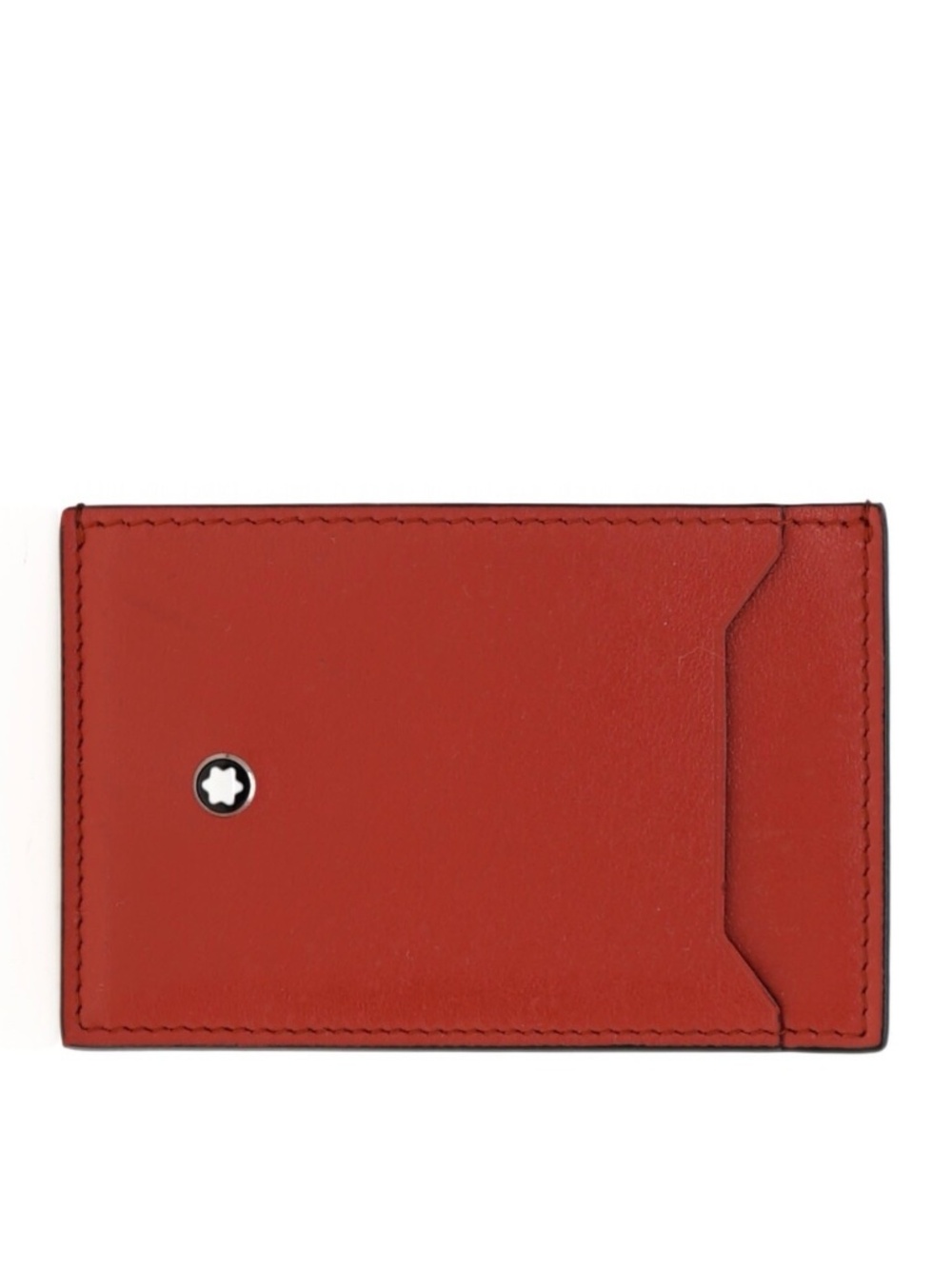 Montblanc Slim Business Card Holder Wallet 3cc Bicolor Red Black Leather New
